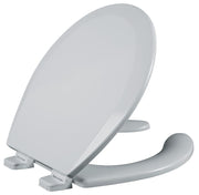 Asiento para sanitario redondo color blanco de madera con Bisagras Ajustables