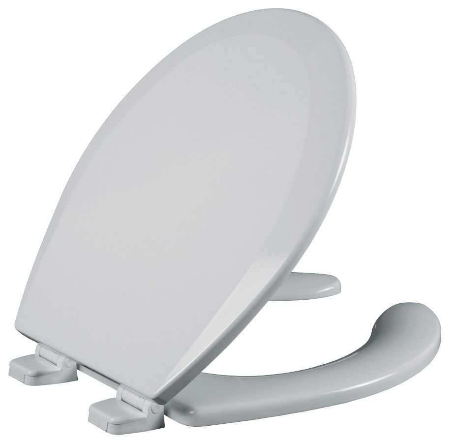 Asiento para sanitario redondo color blanco de madera con Bisagras Ajustables