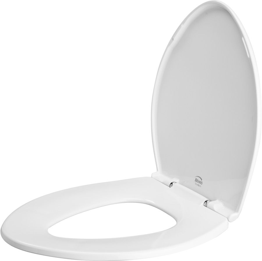Asiento para sanitario Paramont™ extra grande color blanco de plástico con Permajuste™ ajusta a sanitarios redondos y alargados