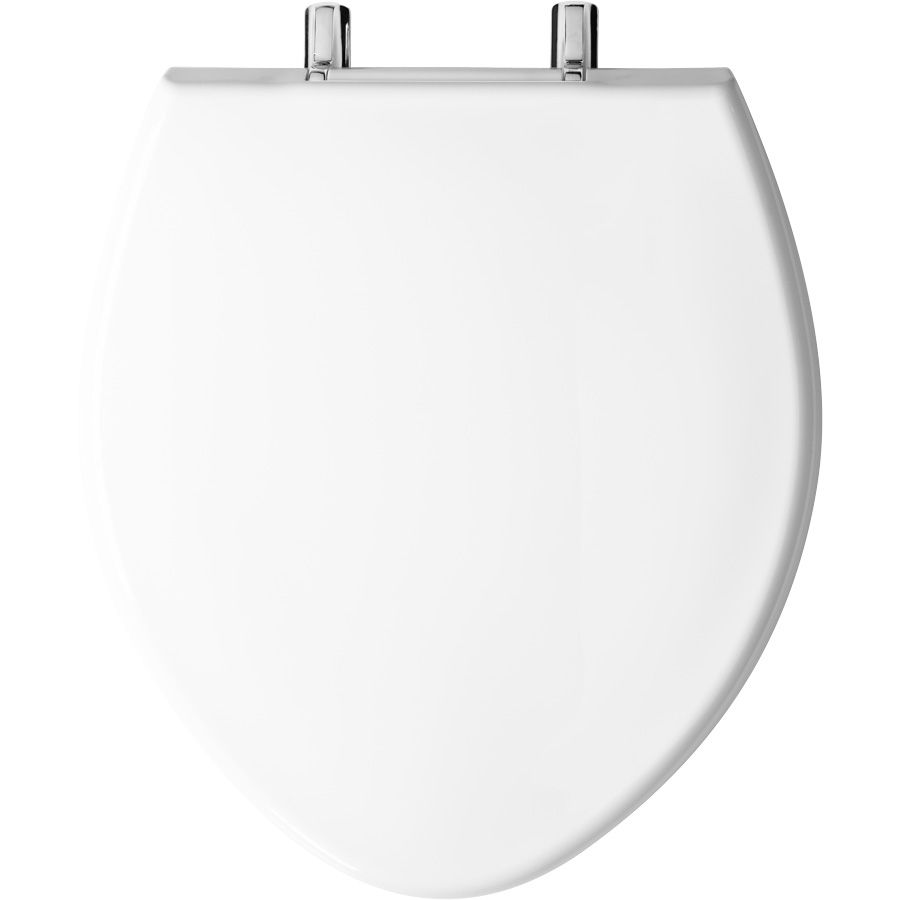 Asiento para sanitario Paramont™ extra grande color blanco de plástico con Permajuste™ ajusta a sanitarios redondos y alargados