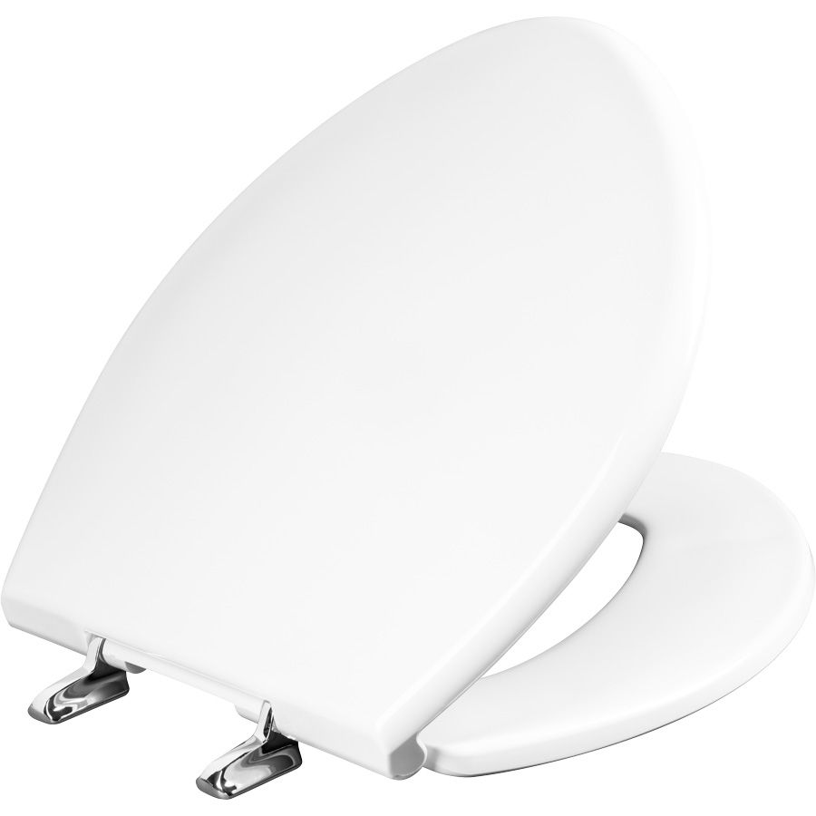 Asiento para sanitario Paramont™ extra grande color blanco de plástico con Permajuste™ ajusta a sanitarios redondos y alargados