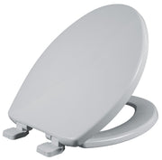 Asiento para sanitario alargado de plástico diseño robusto color blanco con Cierre Lento y Antibacterial