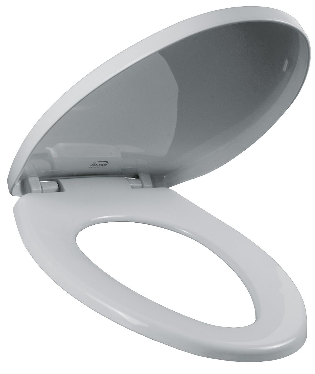 Asiento para sanitario alargado de plástico diseño robusto color blanco con Cierre Lento y Antibacterial