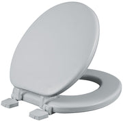 Asiento para sanitario redondo color blanco acojinado con Bisagras Ajustables