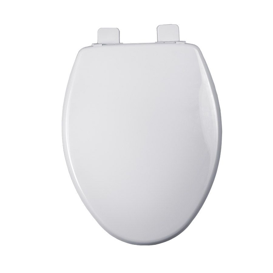 Asiento para sanitario PequePlus® alargado color blanco de plástico con Adaptador Infantil, Bisagras Ajustables, PermAjuste™ y Cierre Lento™