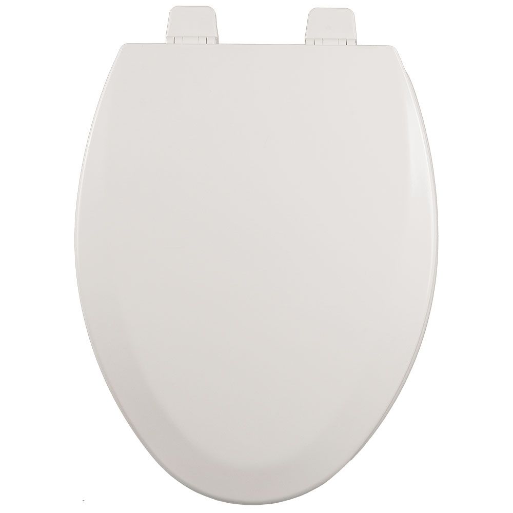 Asiento para sanitario alargado color hueso de madera con Bisagras Ajustables