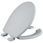 Asiento para sanitario redondo color blanco de plástico con Bisagras Ajustables, PermAjuste™ y Cierre Lento™