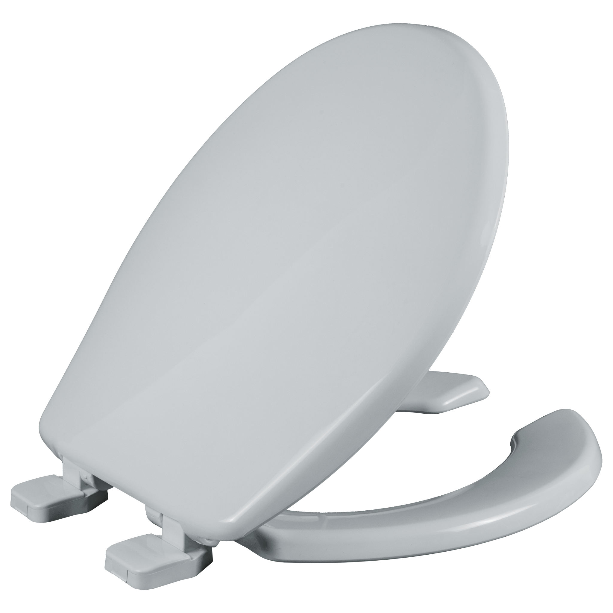 Asiento para sanitario redondo color blanco de plástico con Bisagras Ajustables, PermAjuste™ y Cierre Lento™
