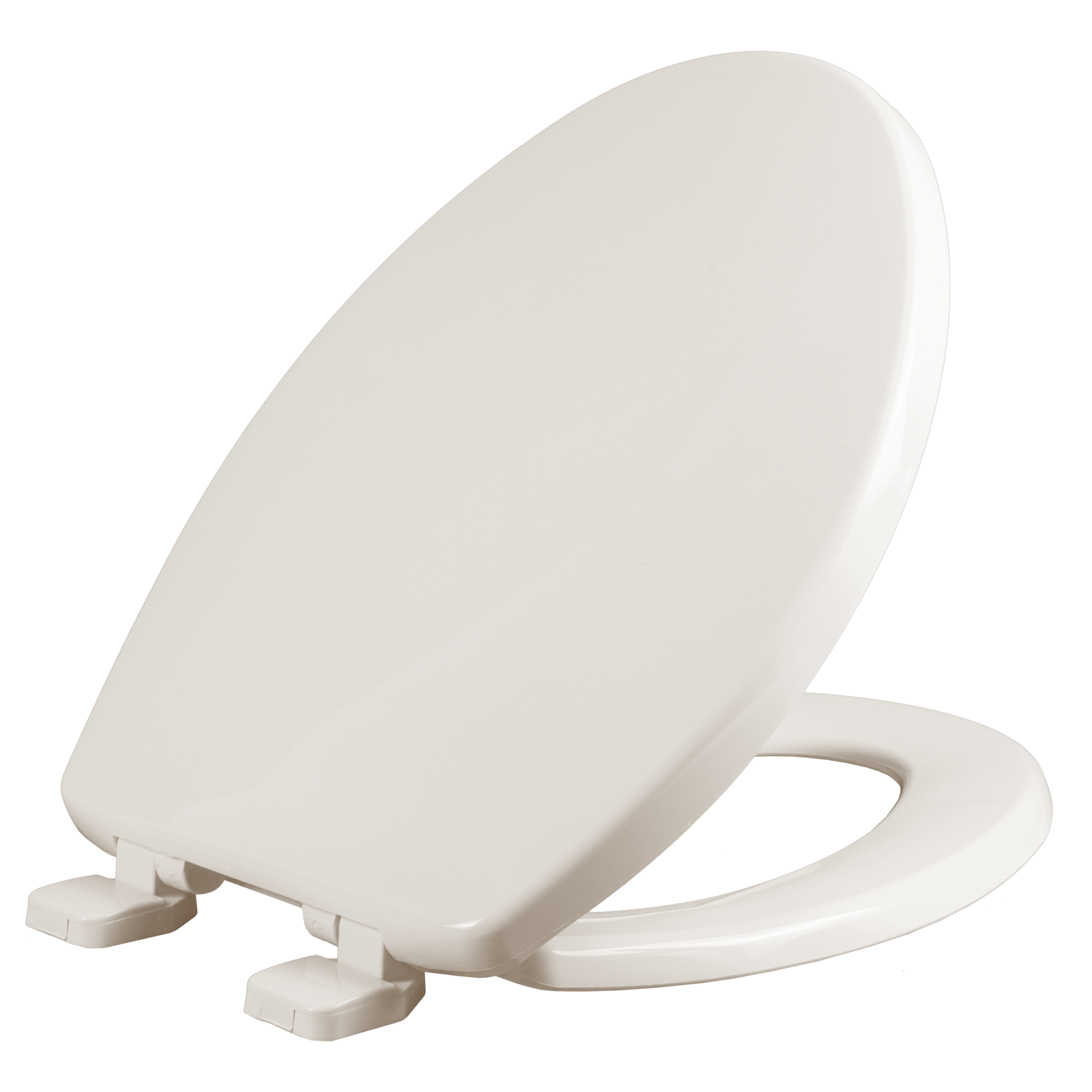 Asiento para sanitario alargado de plástico diseño robusto color hueso con Cierre Lento y Antibacterial
