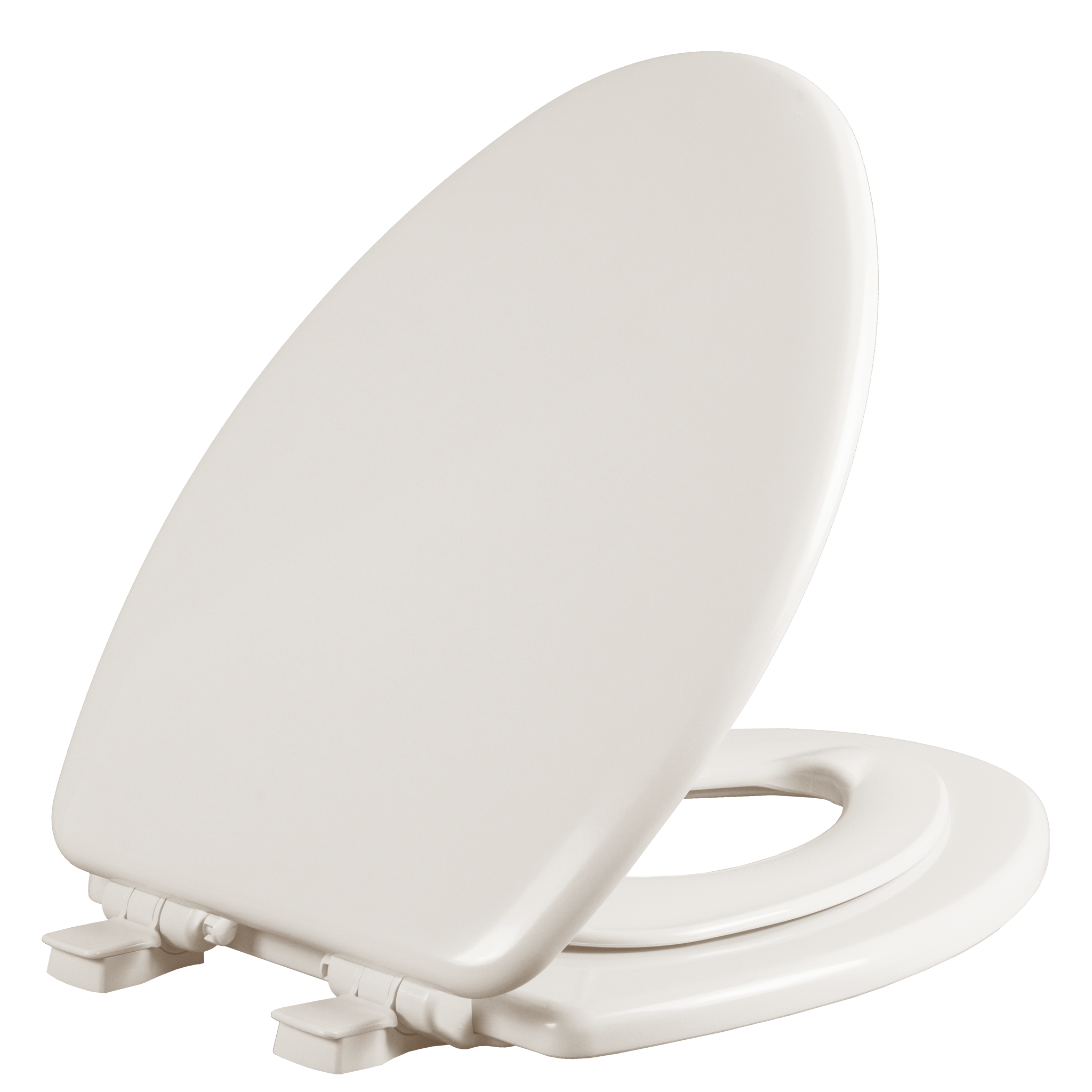 Asiento para sanitario NextStep® alargado color hueso de madera con adaptador infantil