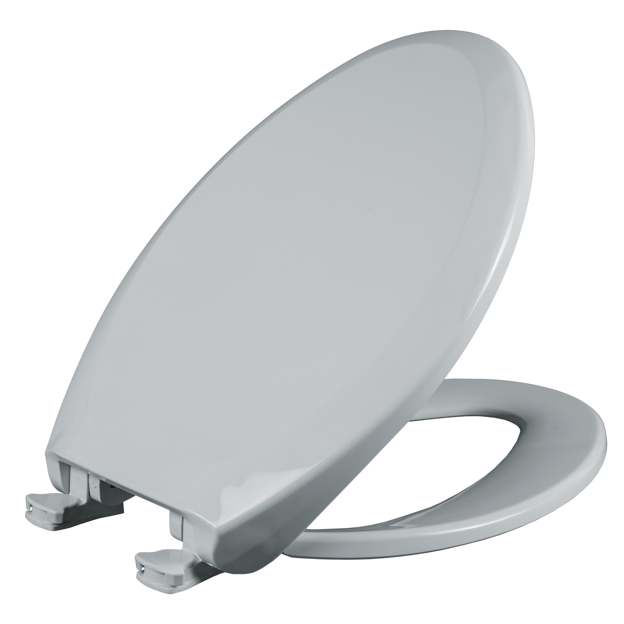 Asiento para sanitario alargado color blanco de plástico con Permajuste™, Cierre Lento y Fácil Limpia & Cambia™