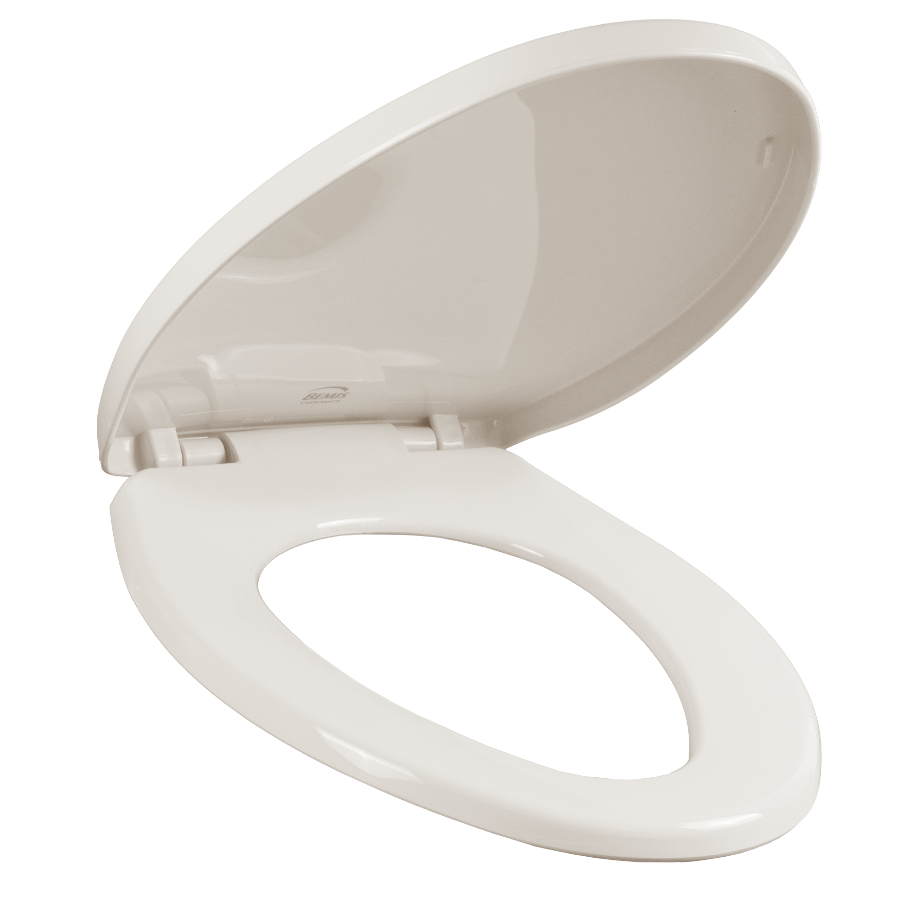 Asiento para sanitario alargado de plástico diseño robusto color hueso con Cierre Lento y Antibacterial