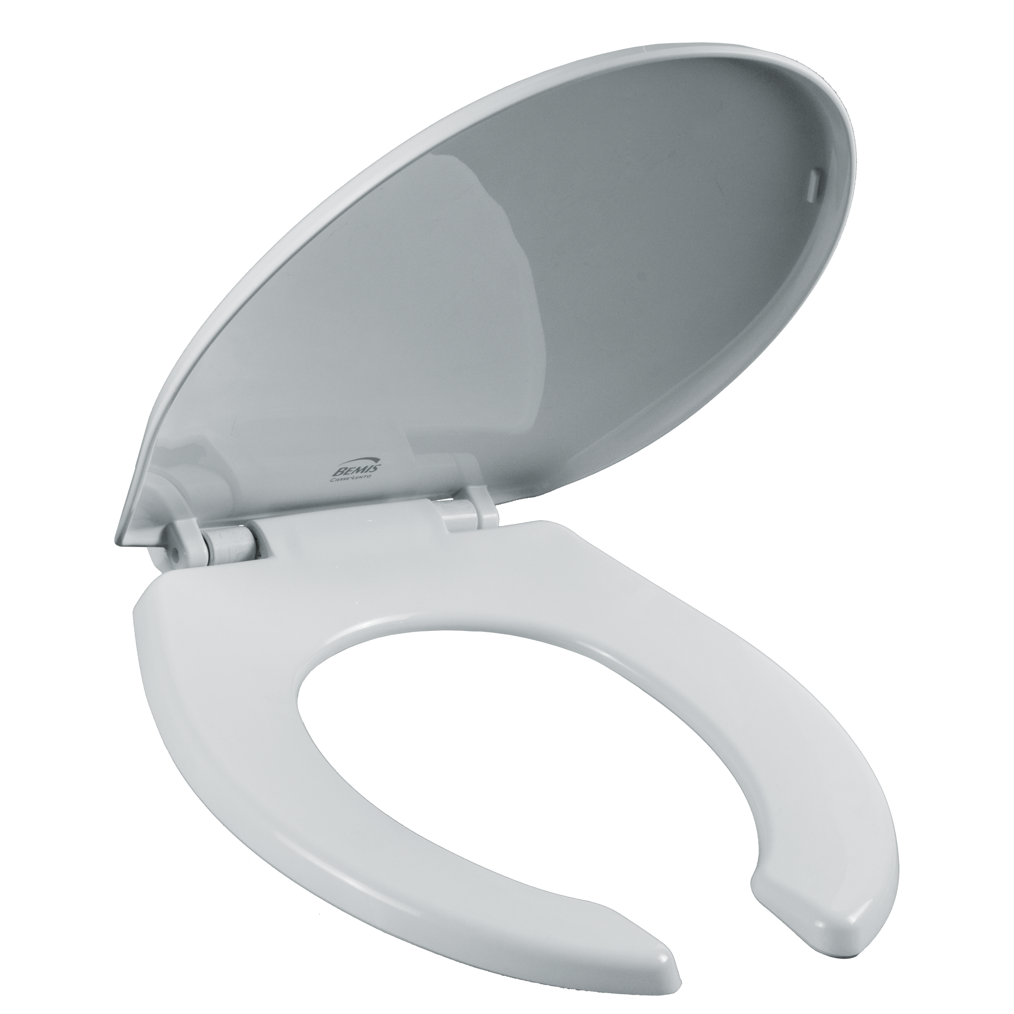 Asiento para sanitario redondo color blanco de plástico con Bisagras Ajustables, PermAjuste™ y Cierre Lento™