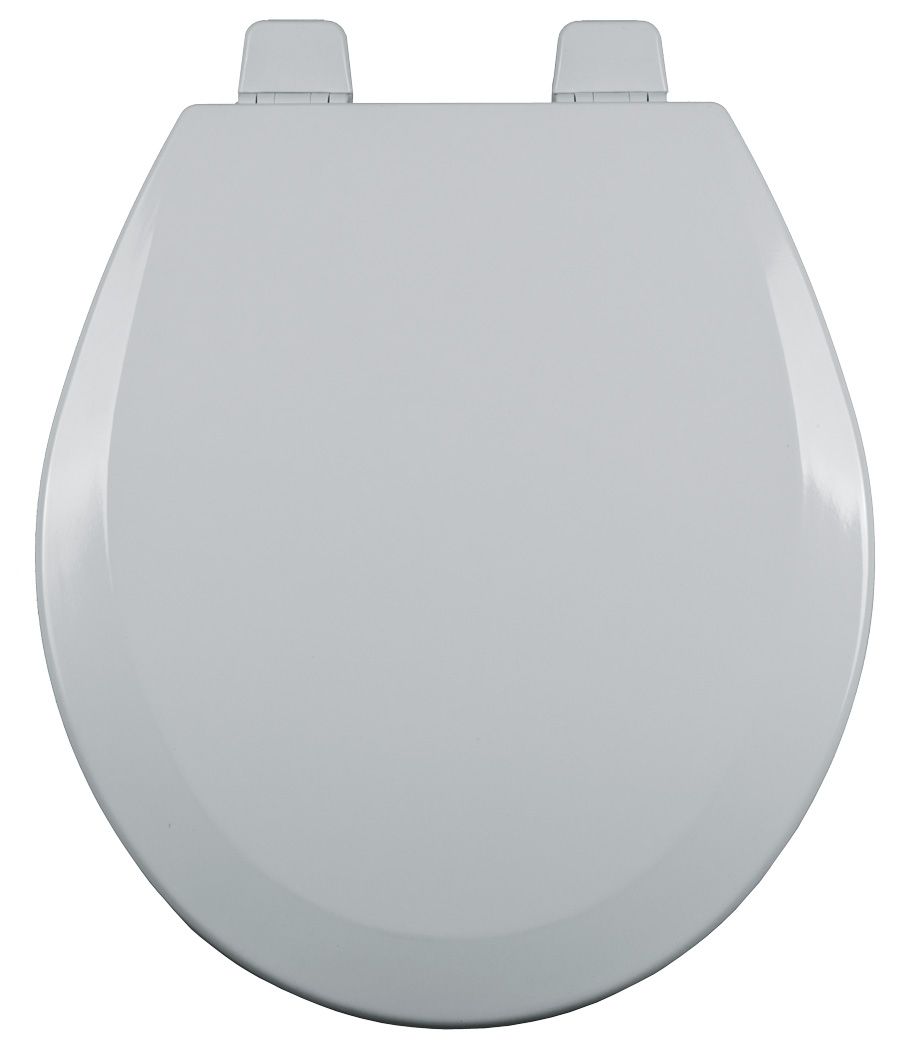 Asiento para sanitario redondo color blanco de madera con Bisagras Ajustables