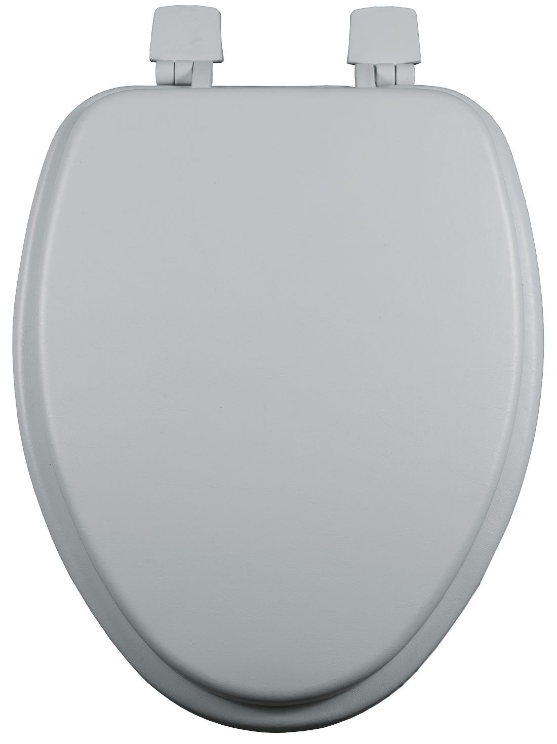Asiento para sanitario alargado color blanco acojinado con Bisagras Ajustables