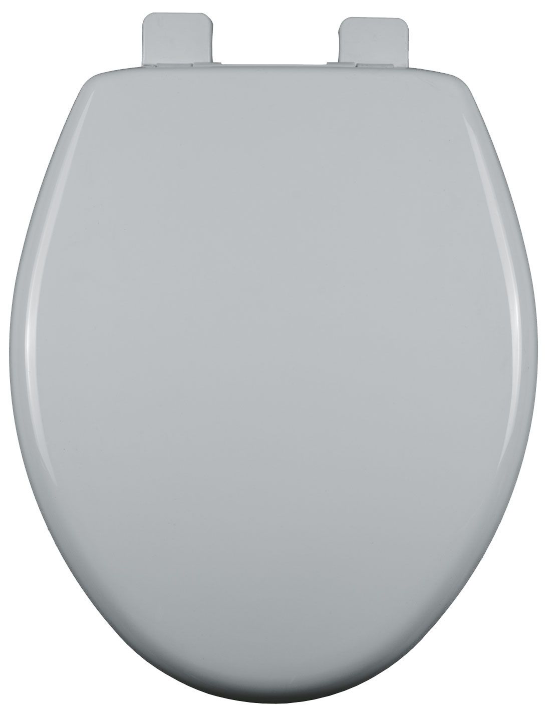 Asiento para sanitario alargado color blanco de plástico con Bisagras Ajustables, PermAjuste™ y Cierre Lento™ Antibacterial