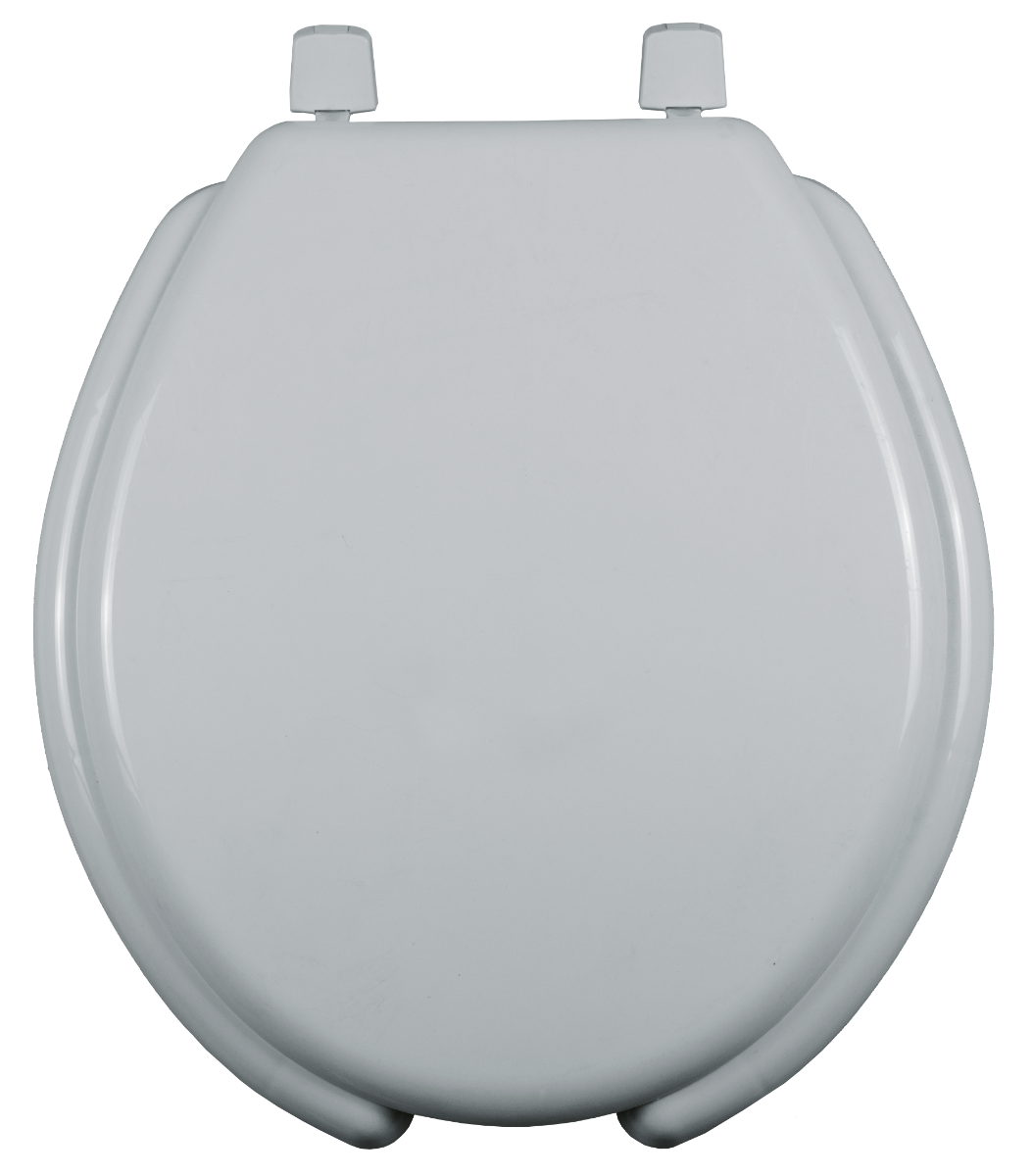 Asiento para sanitario de plástico redondo frente abierto con tapa color blanco bisagra fija