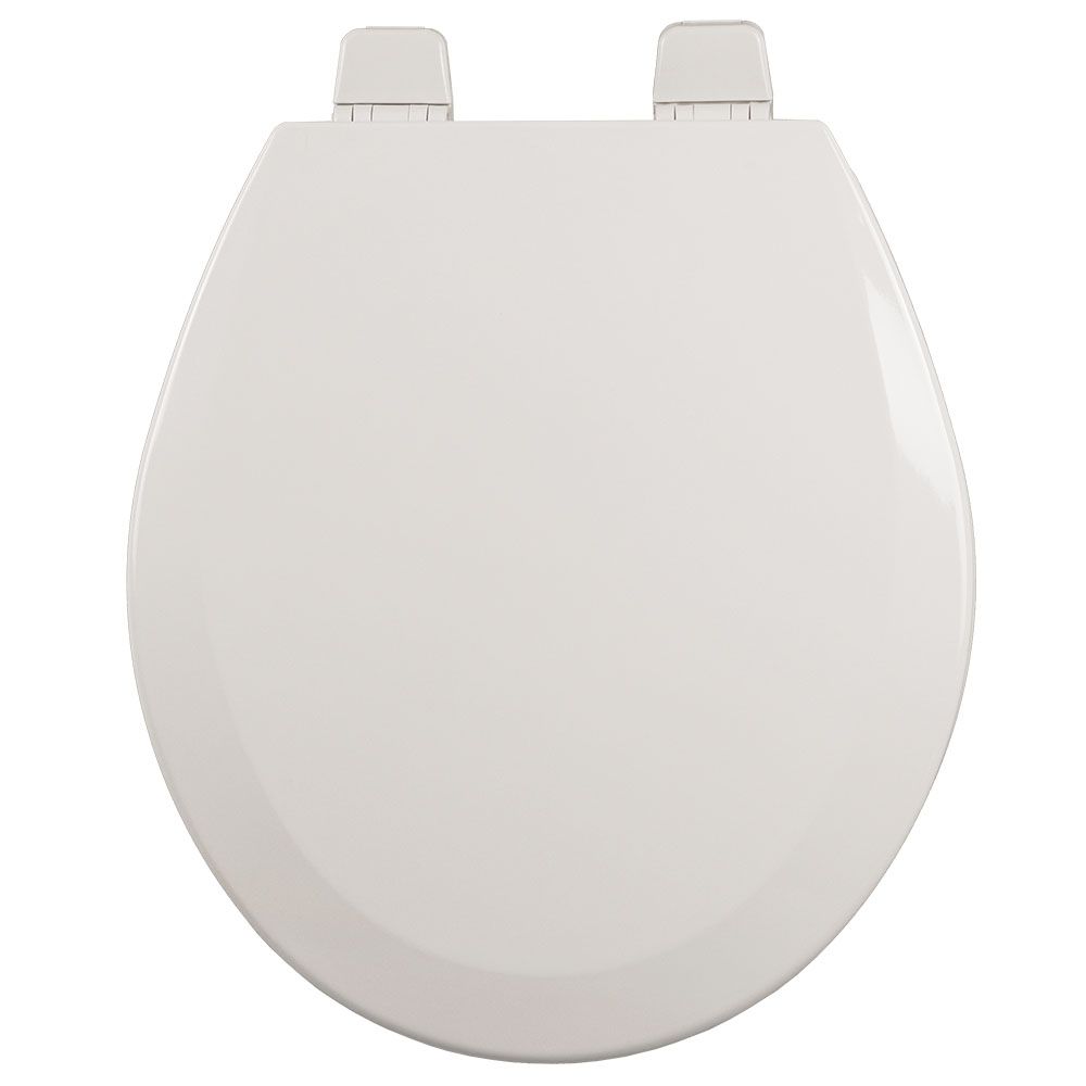 Asiento para sanitario redondo color hueso de madera con Bisagras Ajustables