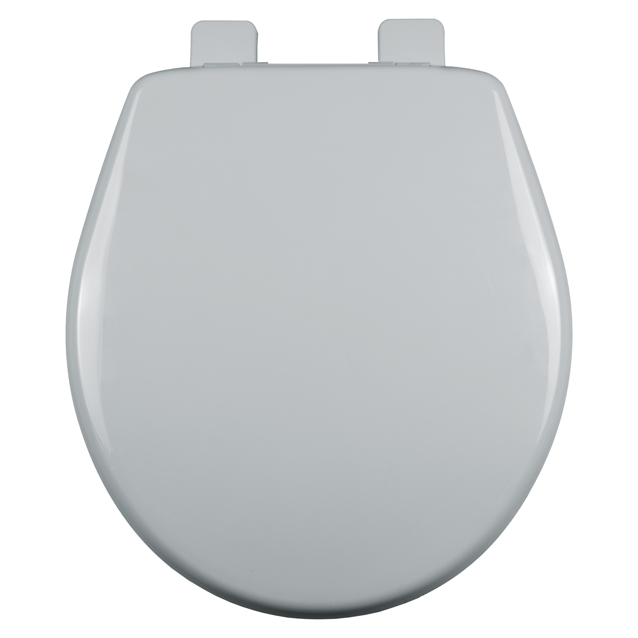 Asiento para sanitario redondo color blanco de plástico con Bisagras Ajustables, PermAjuste™ y Cierre Lento™