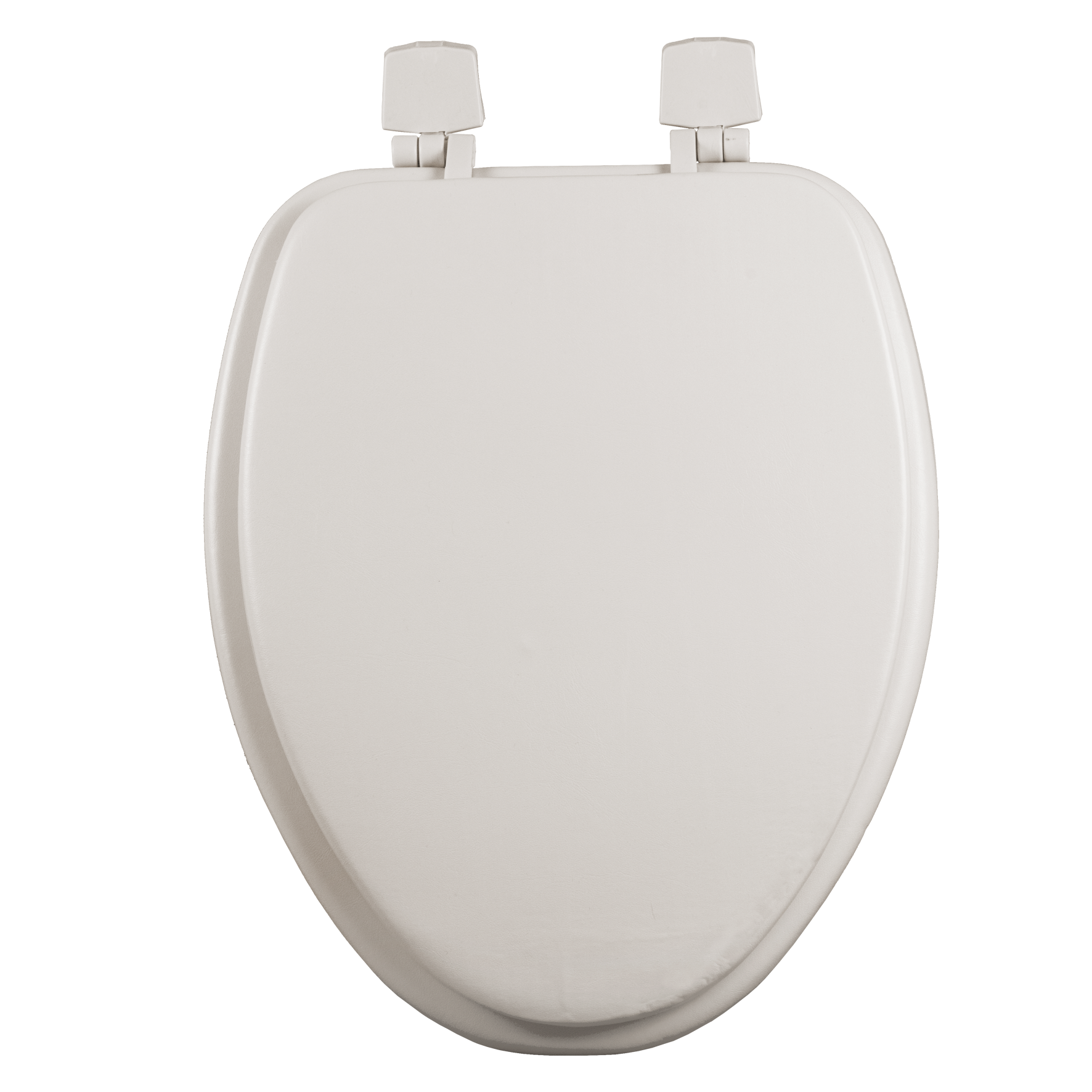 Asiento para sanitario acojinado y alargado color hueso con Bisagras Ajustables
