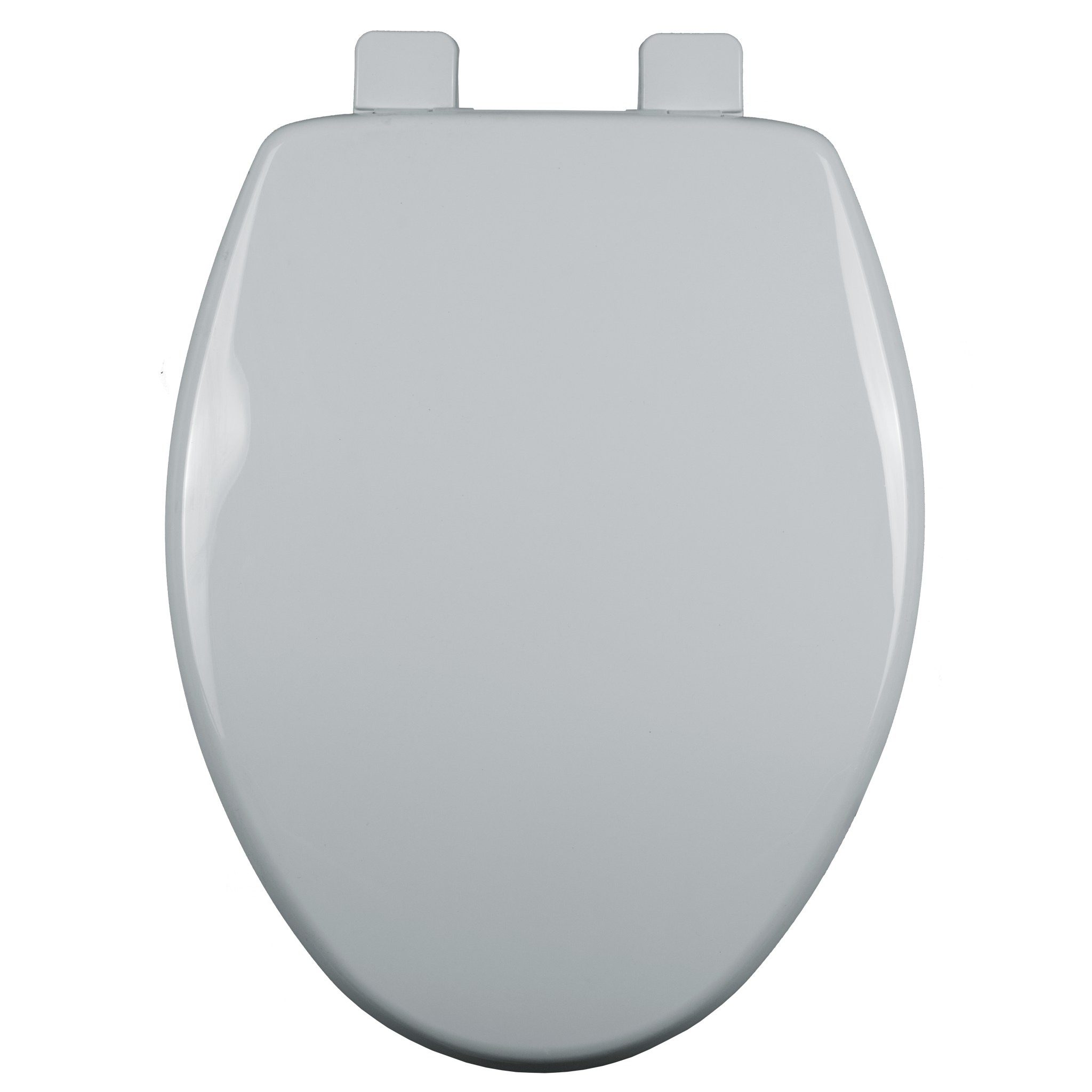Asiento para sanitario alargado color blanco de plástico con Bisagras Ajustables, PermAjuste™ y Cierre Lento™