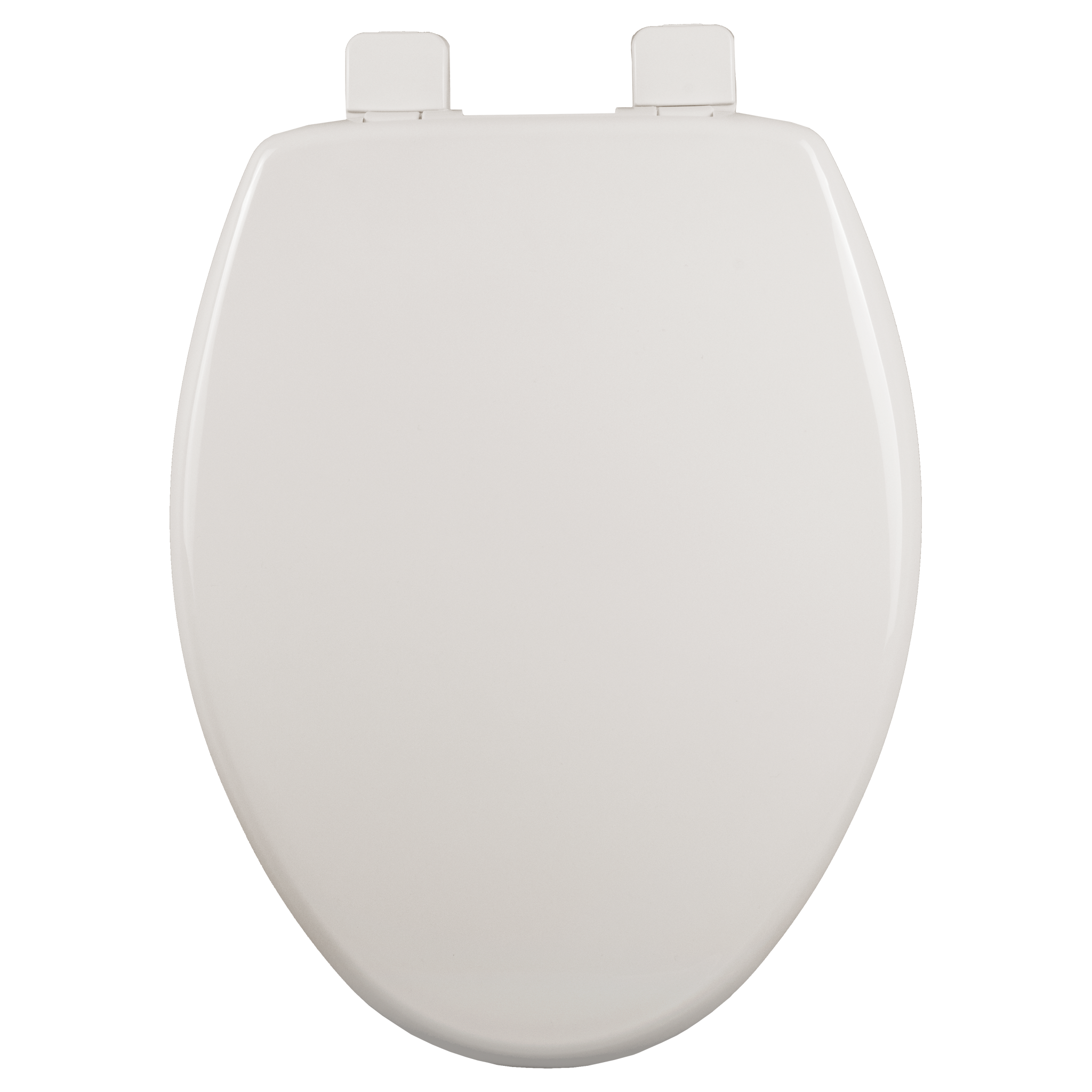 Asiento para sanitario alargado color hueso de plástico con Bisagras Ajustables, PermAjuste™ y Cierre Lento™