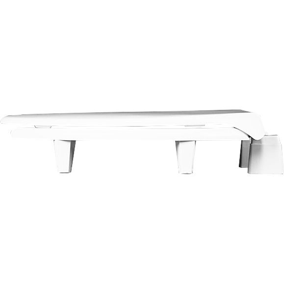 Asiento para sanitario alargado color blanco de plástico con elevación de 7.6 cm y Permajuste™