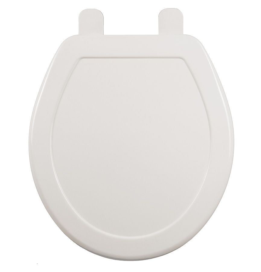 Asiento para sanitario ConfortLux redondo acojinado color blanco con tapa de plástico y aro acojinado