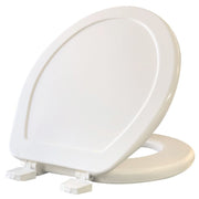 Asiento para sanitario ConfortLux redondo acojinado color blanco con tapa de plástico y aro acojinado