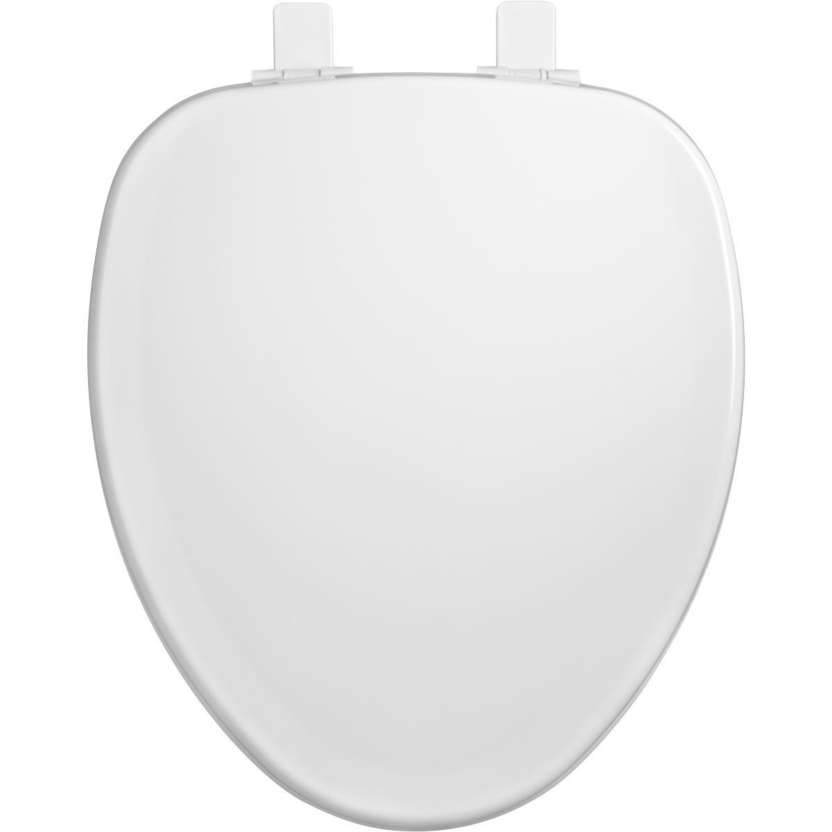 Asiento para sanitario TruComfort™ alargado color blanco de plástico con Bisagras Ajustables, Permajuste™, Cierre Lento, FlexZones™ y ErgoCurve™