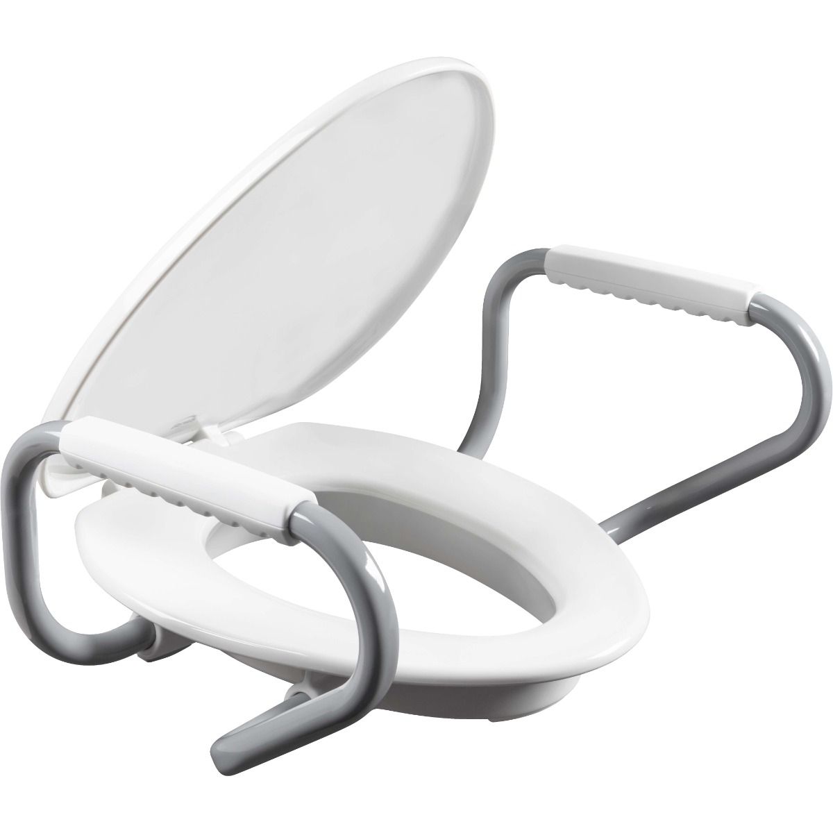 Assurance® Asiento Sanitario Elevado Premium con Altura de 3" Clean Shield™ + Brazos de Soporte
