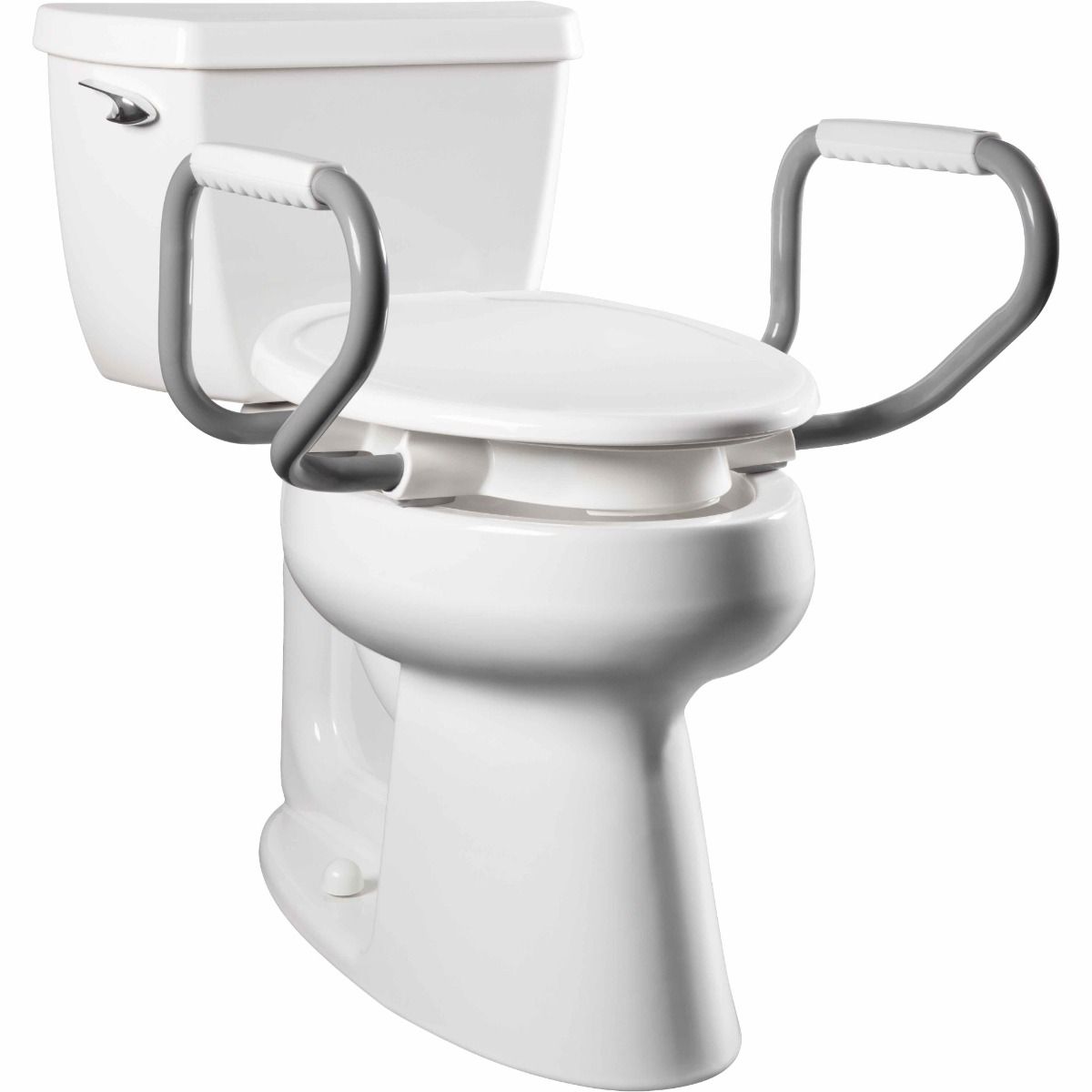 Assurance® Asiento Sanitario Elevado Premium con Altura de 3" Clean Shield™ + Brazos de Soporte