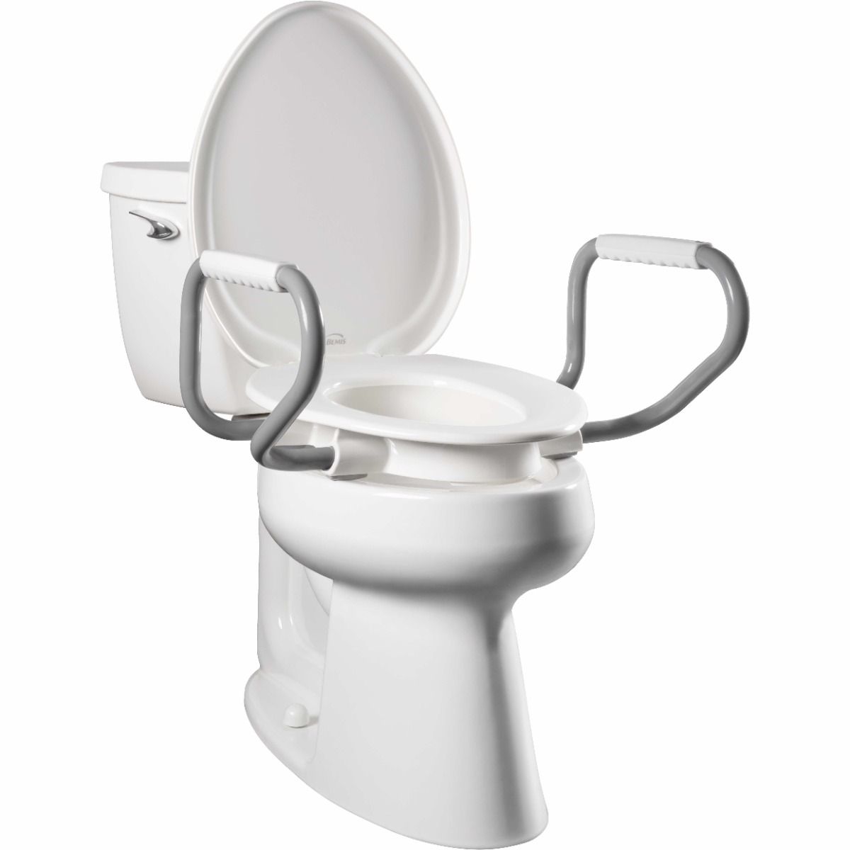 Assurance® Asiento Sanitario Elevado Premium con Altura de 3" Clean Shield™ + Brazos de Soporte